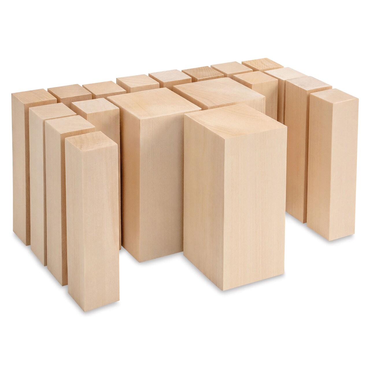 BeaverCraft Basswood Carving Block Set - Pkg of 19, Assorted Sizes